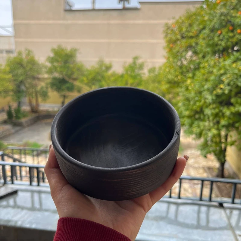 کاسه مدل چوبی کد 13c - قهوه ای تیره