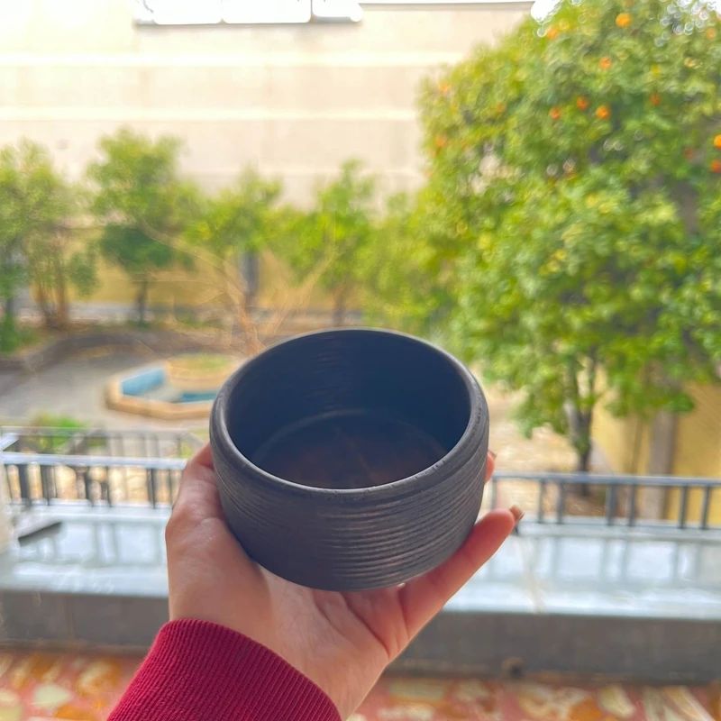 کاسه مدل چوبی کد 10c - قهوه ای تیره