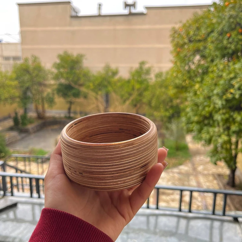 کاسه مدل چوبی کد 10c - قهوه ای روشن