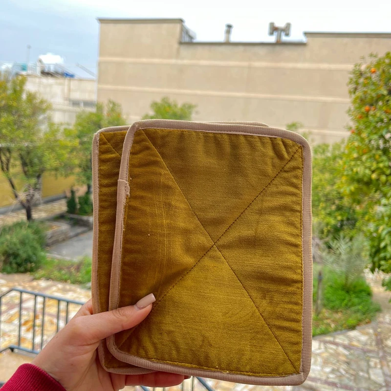 دستگیره مدل پارچه ای مجموعه دو عددی  - قرمز آجری