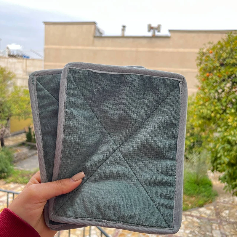 دستگیره مدل پارچه ای مجموعه دو عددی  - سبز آبی