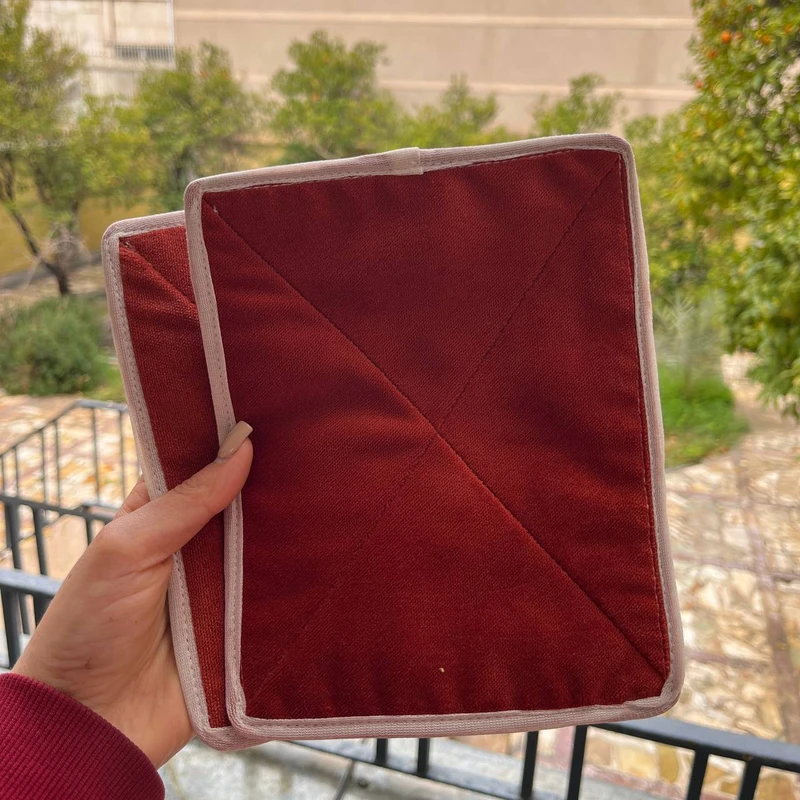 دستگیره مدل پارچه ای مجموعه دو عددی  - قرمز آجری